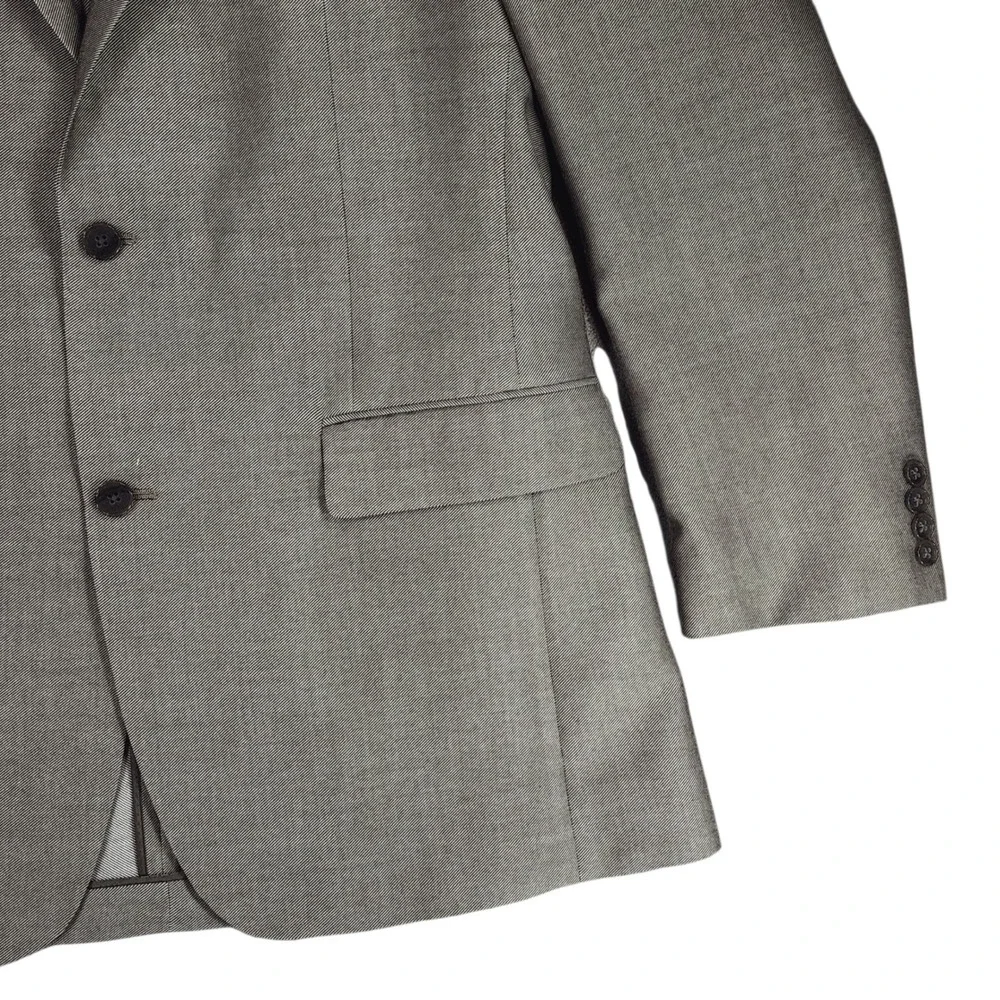 Alfani Slim Fit Blazer 42L Men Gray Single Breasted Suit Jacket Business Wedding